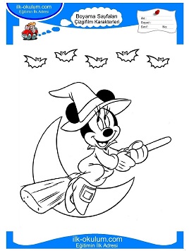 Çocuklar İçin Minnie-Mouse Boyama Sayfaları 